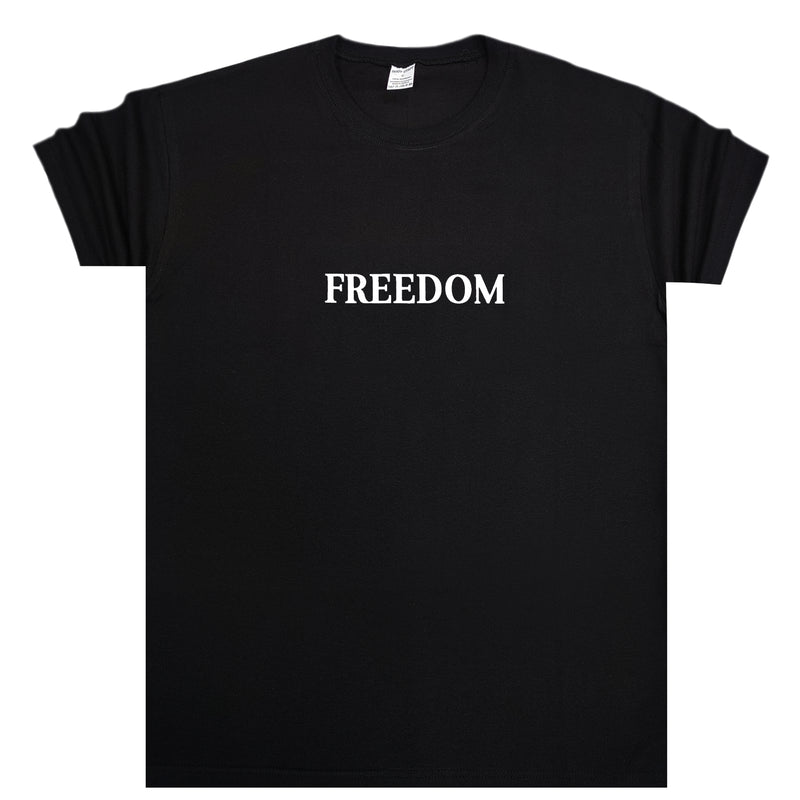Ανδρική κοντομάνικη μπλούζα Body Staff - BS-201 - freedom logo μαύρο
