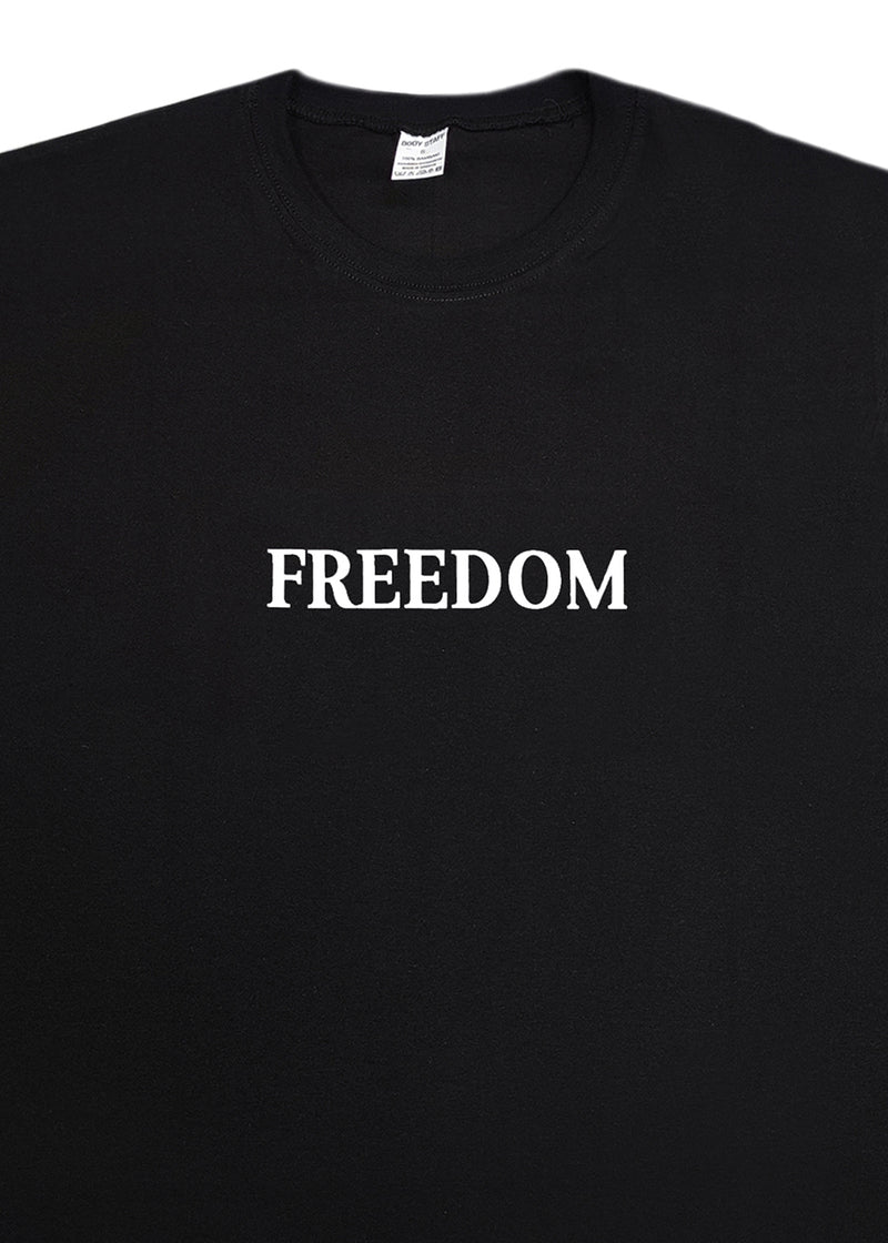 Ανδρική κοντομάνικη μπλούζα Body Staff - BS-201 - freedom logo μαύρο