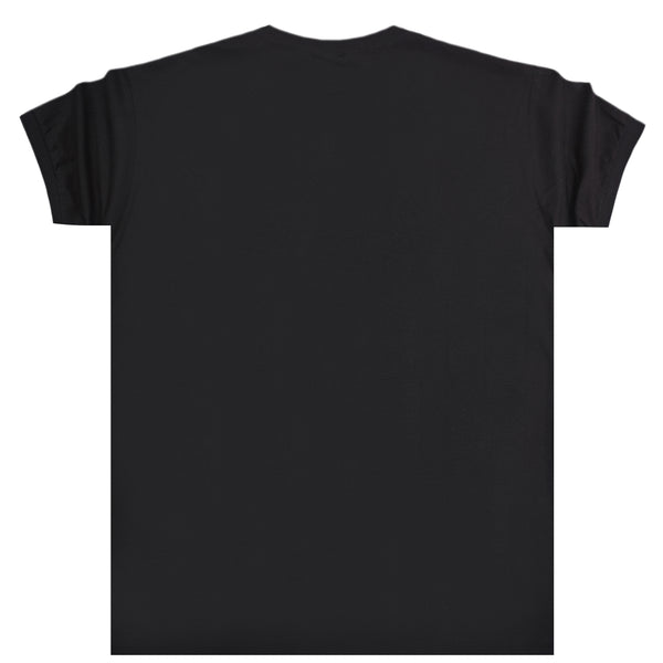 Ανδρική κοντομάνικη μπλούζα Body Staff - BS-204 - offline logo μαύρο