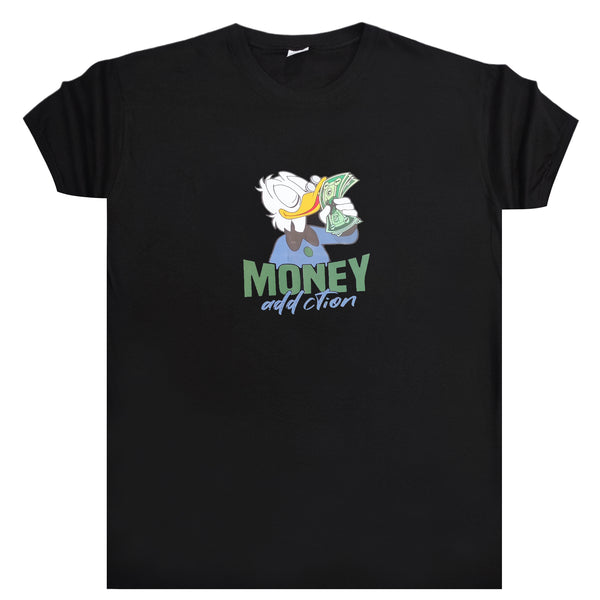 Ανδρική κοντομάνικη μπλούζα Body Staff - BS-208 - money addiction t-shirt - black