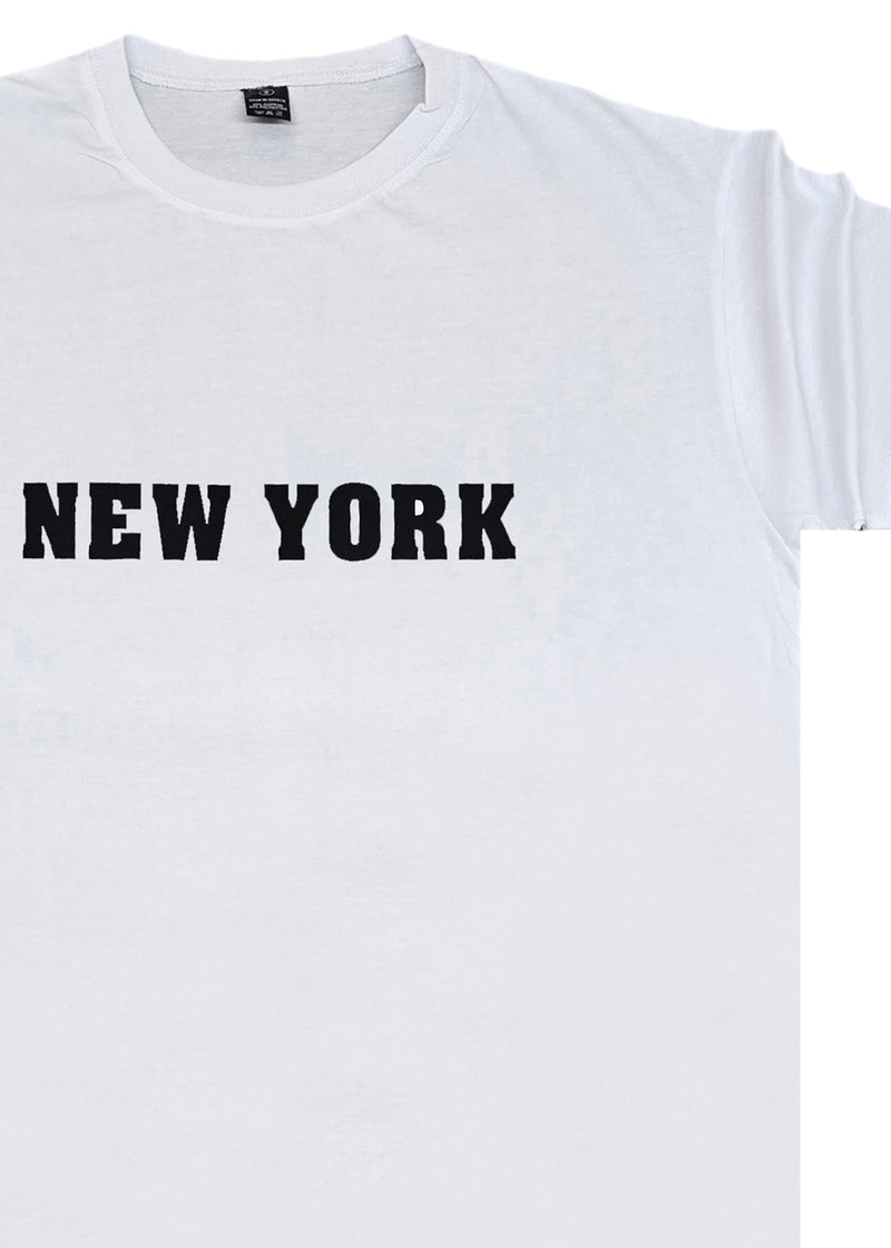 Κοντομάνικη μπλούζα Body Staff - BS-0219 - new york logo regular fit t-shirt λευκό