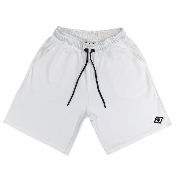 Two brothers short plain in white