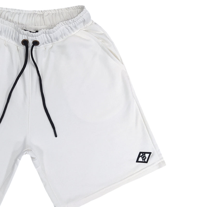 Two brothers short plain in white