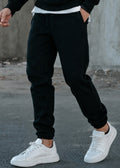 Ανδρική φόρμα με λάστιχο Two Brothers - BT-25590 - signature logo regular fit pants μαύρο