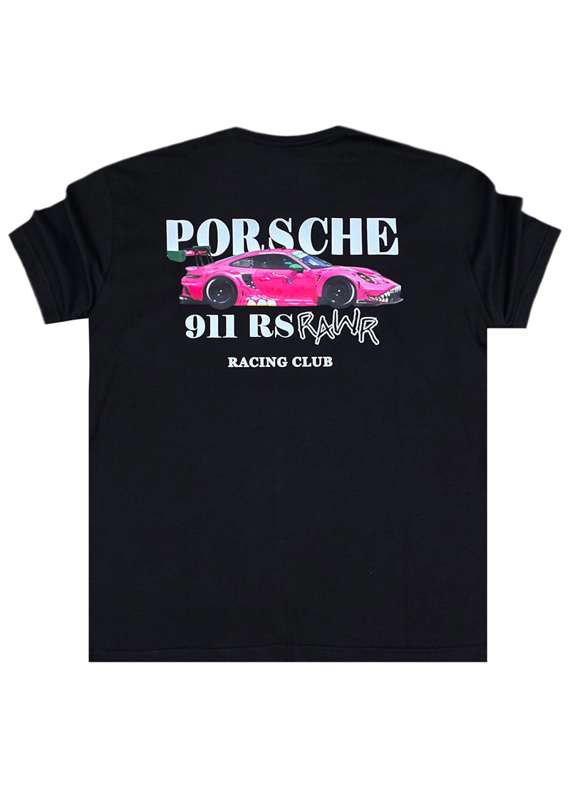 Ανδρική κοντομάνικη μπλούζα Two Brothers -BT-25600- racing club regular fit μαύρο