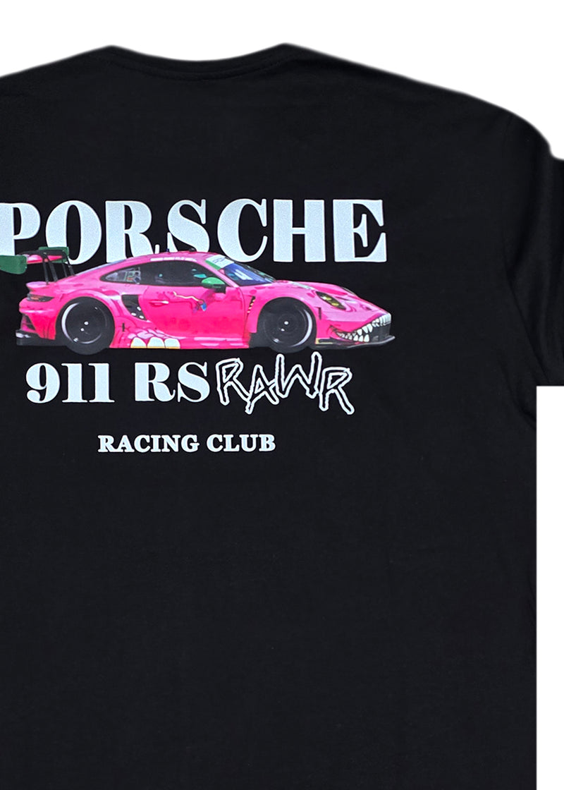 Ανδρική κοντομάνικη μπλούζα Two Brothers -BT-25600- racing club regular fit μαύρο