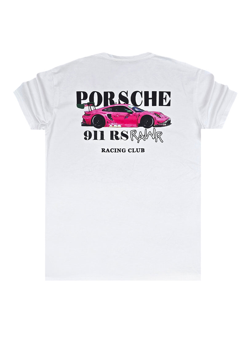 Ανδρική κοντομάνικη μπλούζα Two Brothers -BT-25600- racing club regular fit λευκό