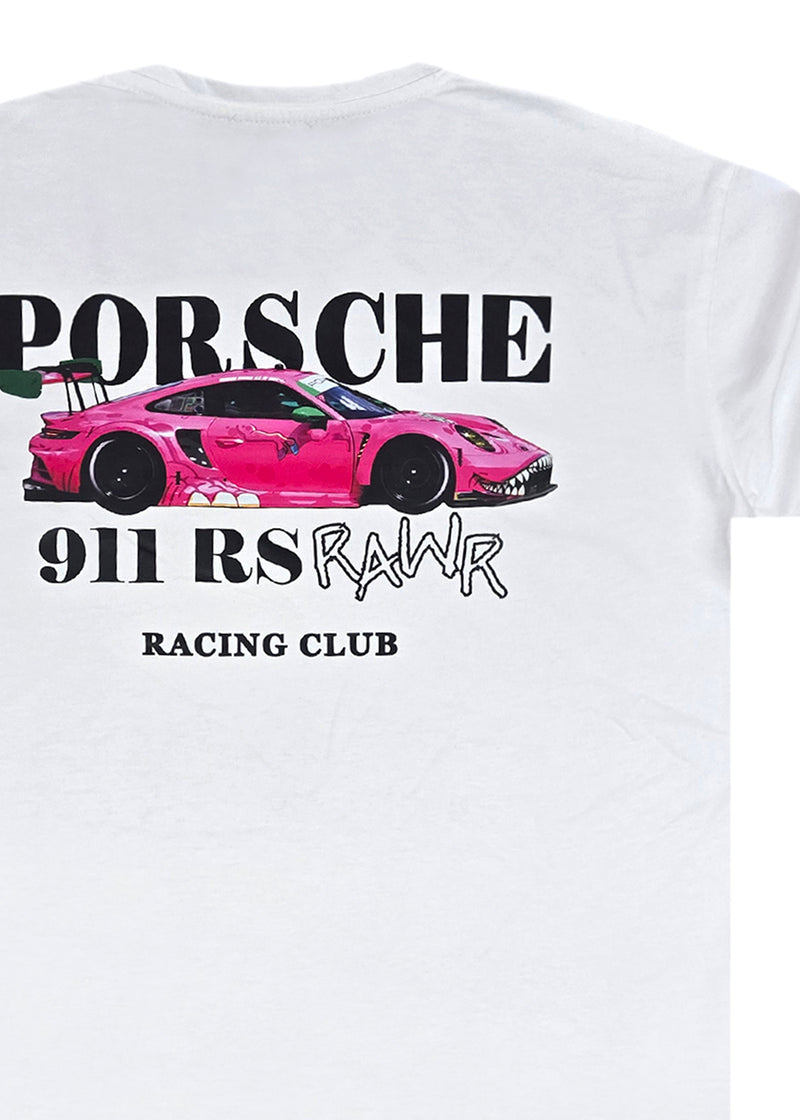 Ανδρική κοντομάνικη μπλούζα Two Brothers -BT-25600- racing club regular fit λευκό