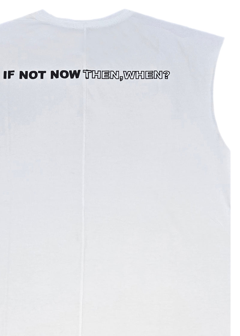 Ανδρική αμάνικη μπλούζα Two Brothers - BT-25730 - if not now logo sleeveness λευκό
