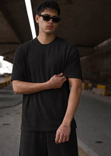 TWO BROTHERS Ανδρική κοντομάνικη μπλούζα μαύρη Terry Cloth BT-26770-black