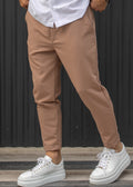Ανδρικό ανοιξιάτικο παντελόνι Henry clothing - 8-102 - simple oversized pants σκούρο κάμελ