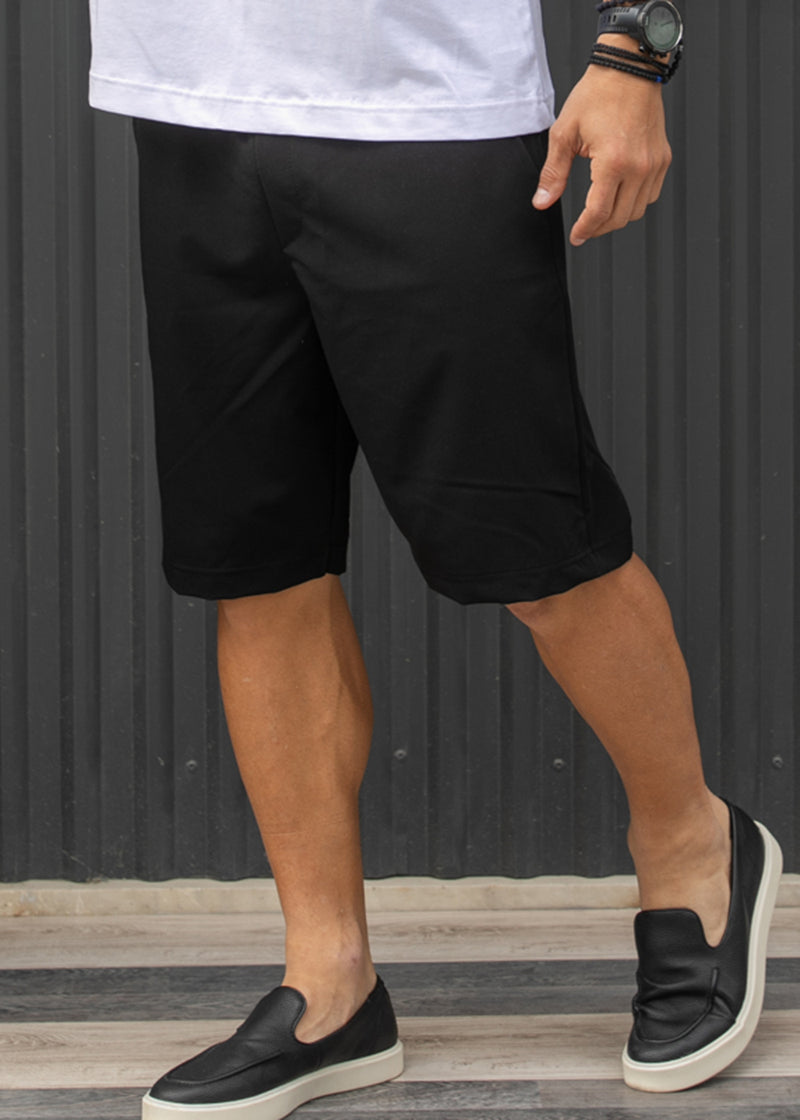 Ανδρική υφασμάτινη βερμούδα Henry Clothing - 8-111 - fabric elegant shorts μαύρη