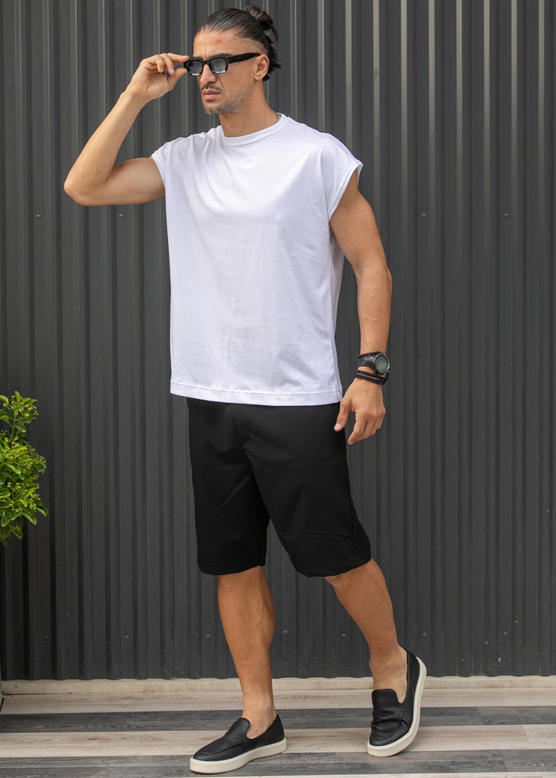Ανδρική υφασμάτινη βερμούδα Henry Clothing - 8-111 - fabric elegant shorts μαύρη