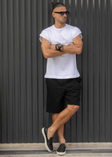 Ανδρική αμάνικη μπλούζα Henry clothing - 3-735 -simple sleeveness regular fit t-shirt λευκό