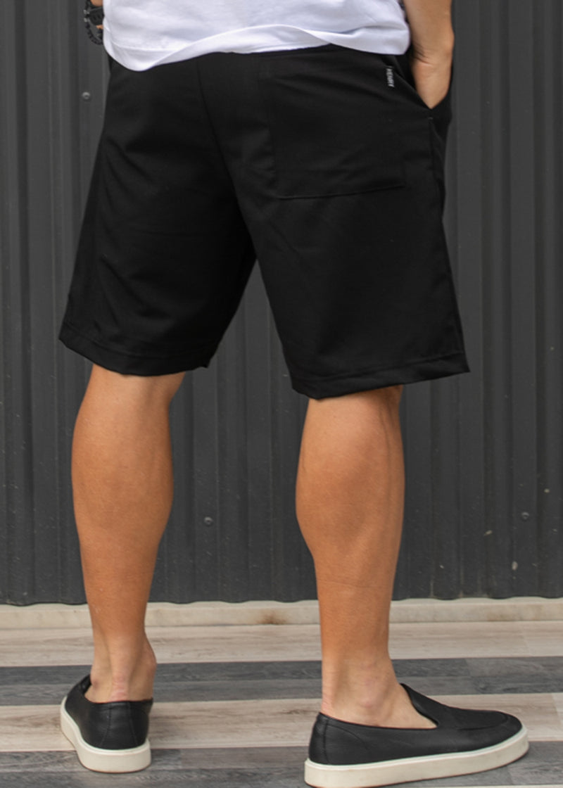 Ανδρική υφασμάτινη βερμούδα Henry Clothing - 8-111 - fabric elegant shorts μαύρη
