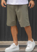 HENRY CLOTHING Ανδρική βερμούδα υφασμάτινη χακί 8-111-khaki