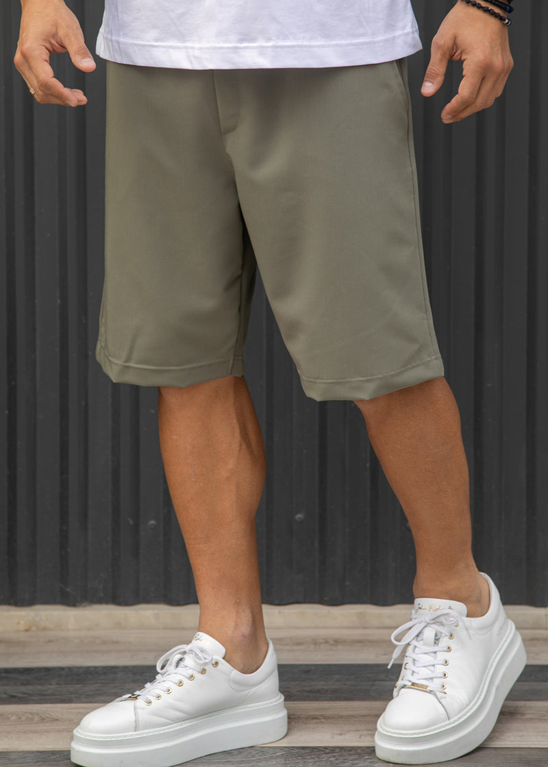 Ανδρική υφασμάτινη βερμούδα Henry Clothing - 8-111 - fabric elegant shorts χακί