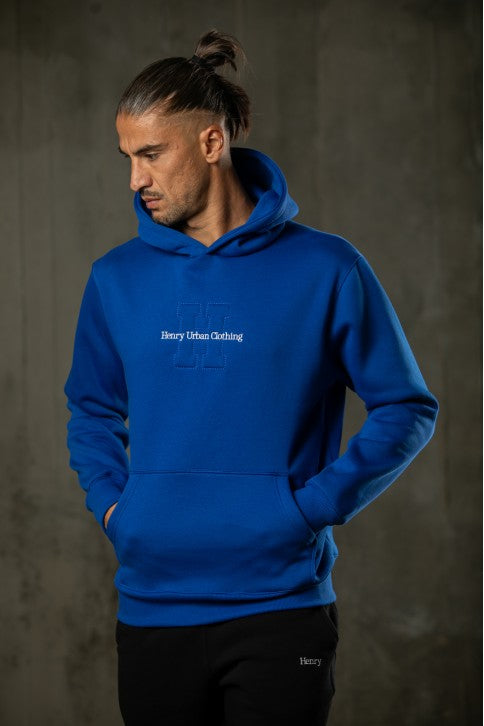 Ανδρικό φούτερ με κουκούλα Henry clothing - 3-657 - hoodie logo μπλε