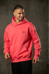 Ανδρικό φούτερ με κουκούλα Henry clothing - 3-661 - back logo hoodie κοραλί