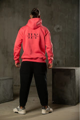 Ανδρικό φούτερ με κουκούλα Henry clothing - 3-661 - back logo hoodie κοραλί