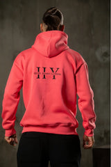 Ανδρικό φούτερ με κουκούλα Henry clothing - 3-661 - back logo hoodie κοραλί