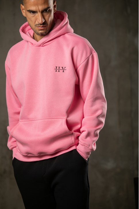 Ανδρικό φούτερ με κουκούλα Henry clothing - 3-661 - back logo hoodie ροζ