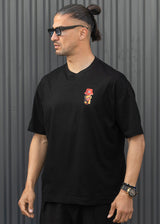 Ανδρική κοντομάνικη μπλούζα Henry clothing - 3-728 - los angeles bear regular fit t-shirt μαύρο