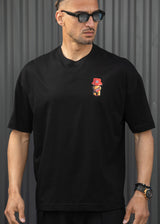 Ανδρική κοντομάνικη μπλούζα Henry clothing - 3-728 - los angeles bear regular fit t-shirt μαύρο