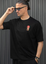 Ανδρική κοντομάνικη μπλούζα Henry clothing - 3-728 - los angeles bear regular fit t-shirt μαύρο