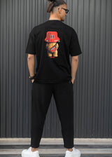Ανδρική κοντομάνικη μπλούζα Henry clothing - 3-728 - los angeles bear regular fit t-shirt μαύρο