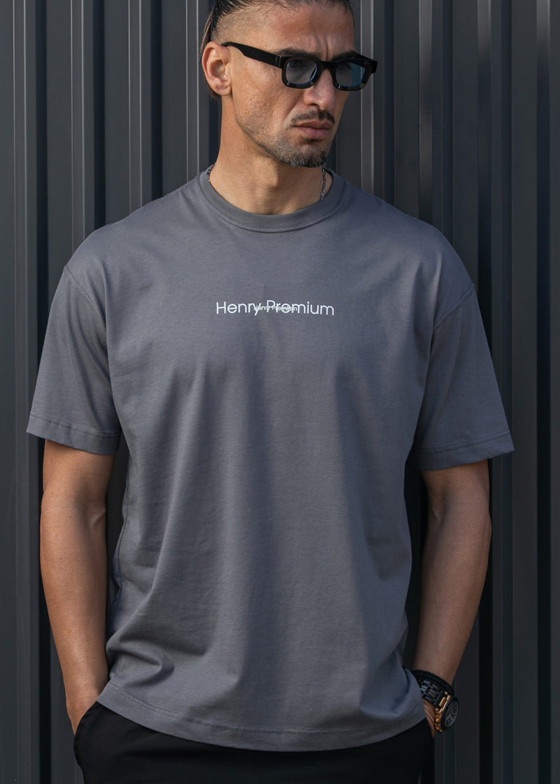 Ανδρική κοντομάνικη μπλούζα Henry Clothing - 3-722 - Henry premium regular fit tee γκρι