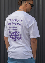 Ανδρική κοντομάνικη μπλούζα Henry clothing - 3-707 - i'm always on my own mind oversised t-shirt λευκό