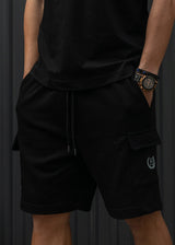 Ανδρική κάργκο βερμούδα φούτερ Henry Clothing - 6-700 - relaxed fit cargo shorts μαύρη