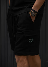 Ανδρική κάργκο βερμούδα φούτερ Henry Clothing - 6-700 - relaxed fit cargo shorts μαύρη