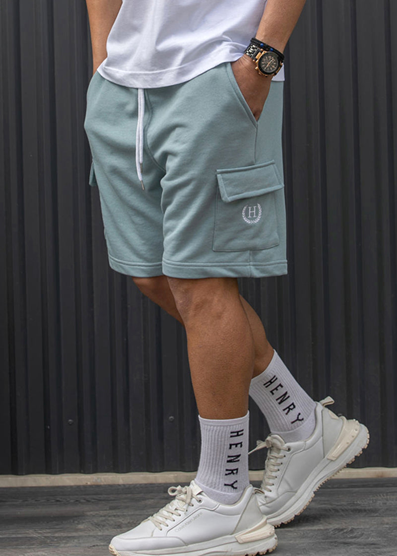 Ανδρική κάργκο βερμούδα φούτερ Henry Clothing - 6-700 - relaxed fit cargo shorts μέντα