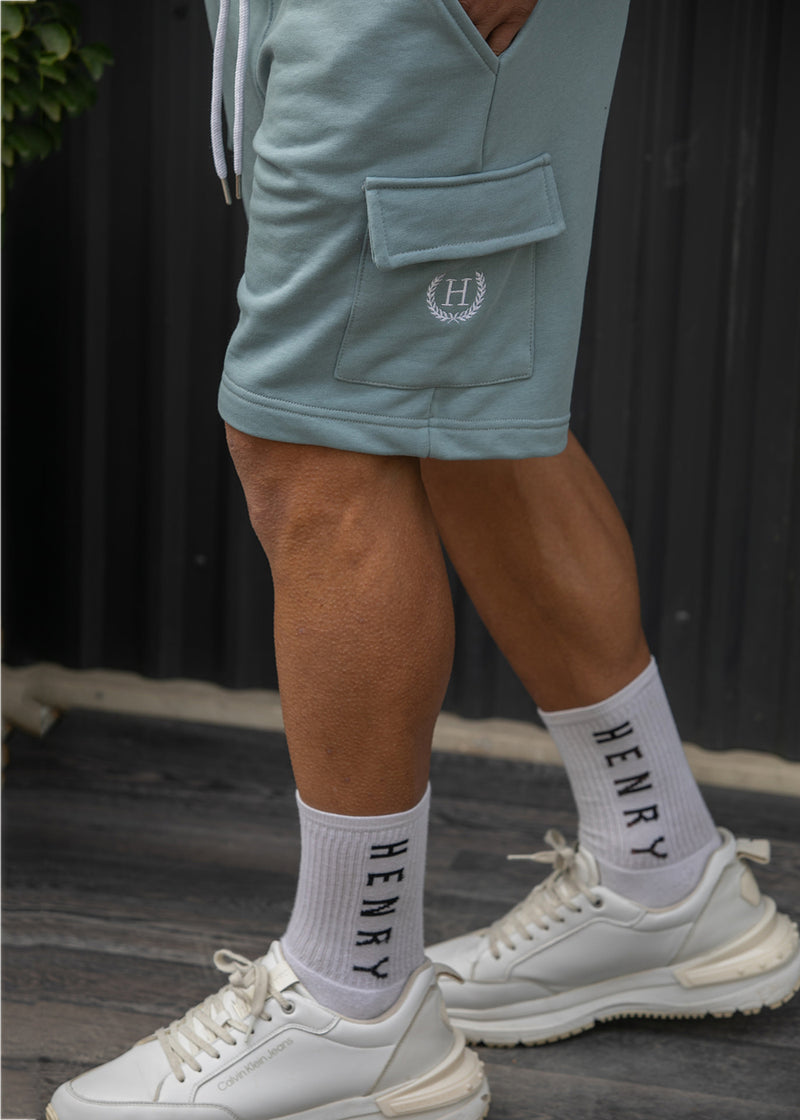 Ανδρική κάργκο βερμούδα φούτερ Henry Clothing - 6-700 - relaxed fit cargo shorts μέντα