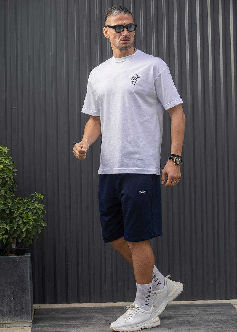 Ανδρική βερμούδα φούτερ Henry Clothing - 6-702 - relaxed fit shorts μπλε σκούρο