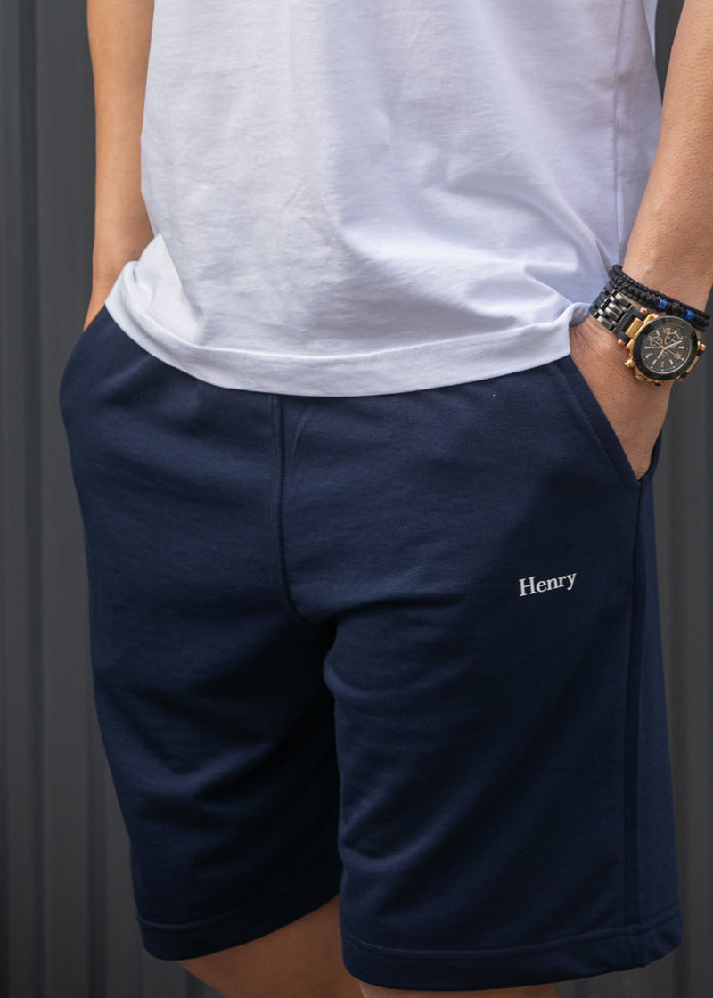 Ανδρική βερμούδα φούτερ Henry Clothing - 6-702 - relaxed fit shorts μπλε σκούρο