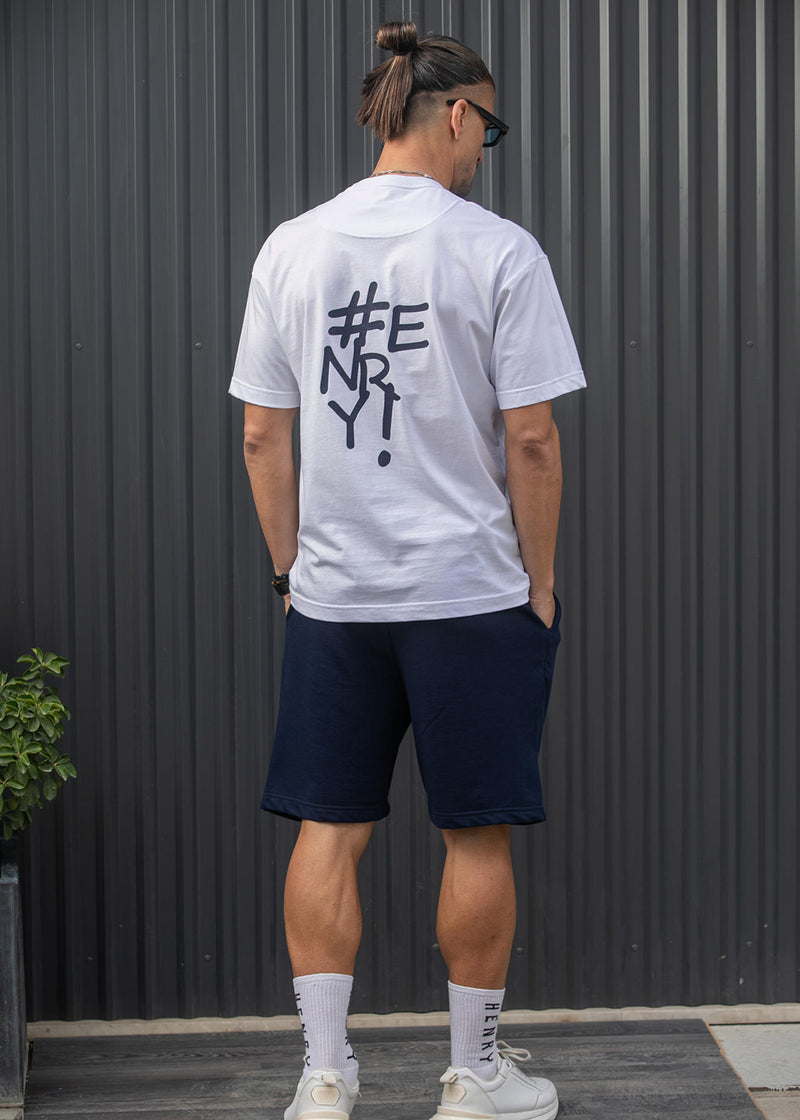 Ανδρική βερμούδα φούτερ Henry Clothing - 6-702 - relaxed fit shorts μπλε σκούρο