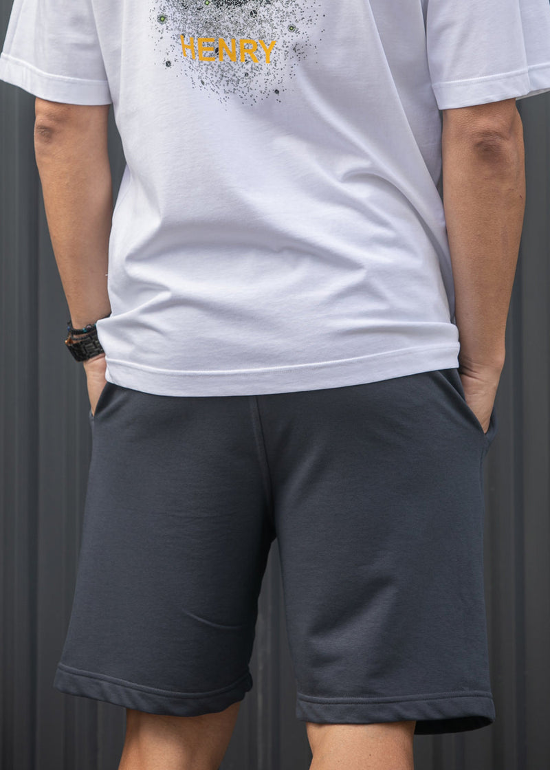 Ανδρική βερμούδα φούτερ Henry Clothing - 6-702 - relaxed fit shorts γκρι σκούρο