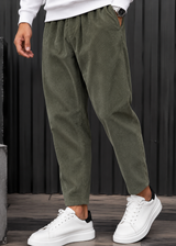 HENRY CLOTHING Ανδρικό παντελόνι κοτλέ χακί 8-032-khaki