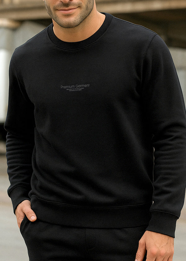 Ανδρικό μακρυμάνικο φούτερ Clever- CF-25250 -Black regular fit