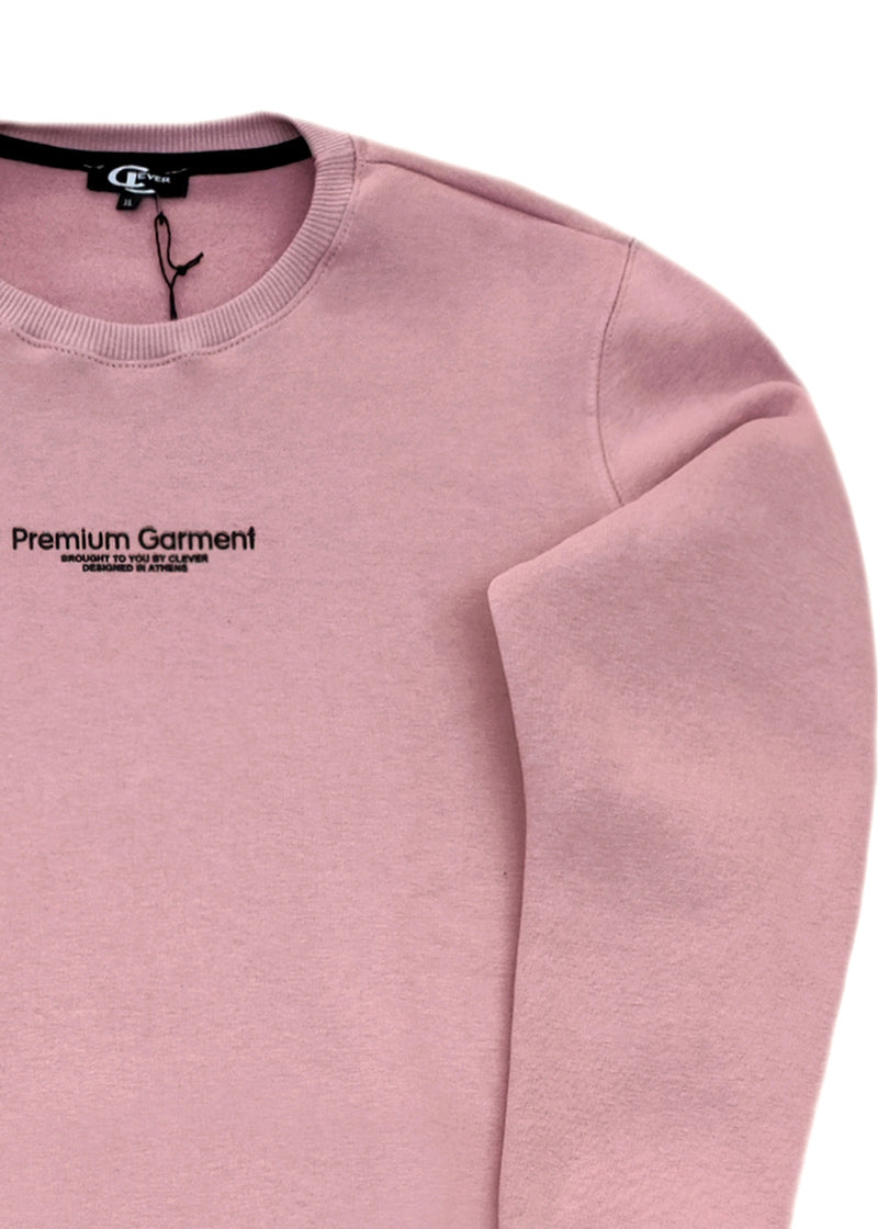Ανδρικό μακρυμάνικο φούτερ Clever-CF-25250-pink regular fit