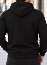 CLEVER CLOTHING - Ανδρικό μακρυμάνικο φούτερ με κουκούλα Emboidary - Μαύρο CF-26610