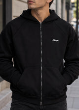 CLOSE SOCIETY - Ανδρική Ζακέτα Premium Jacket calligraphy white logo - Μαύρη CJ-100BW