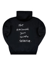 CLOSE SOCIETY - Ανδρικό φούτερ με κουκούλα Not Antisocial  - Μαύρο CLHD27-150
