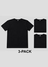 GUF CLOTHING Ανδρική κοντομάνικη μπλούζα μαύρη 3-PACK basic slim fit CP-1100-black-3pack
