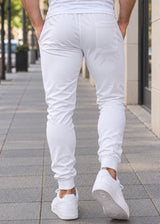 CLEVER Ανδρική φόρμα ανοιξιάτικη λευκή simple jogger pants CT-26620-white