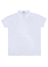Κοντομάνικη μπλούζα τύπου πόλο GUF - DB-160-4 - basic polo slim fit tee λευκό