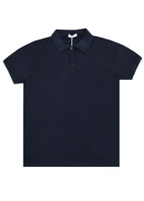 Κοντομάνικη μπλούζα τύπου πόλο GUF - DB-160-5 - basic polo slim fit tee μπλε σκούρο